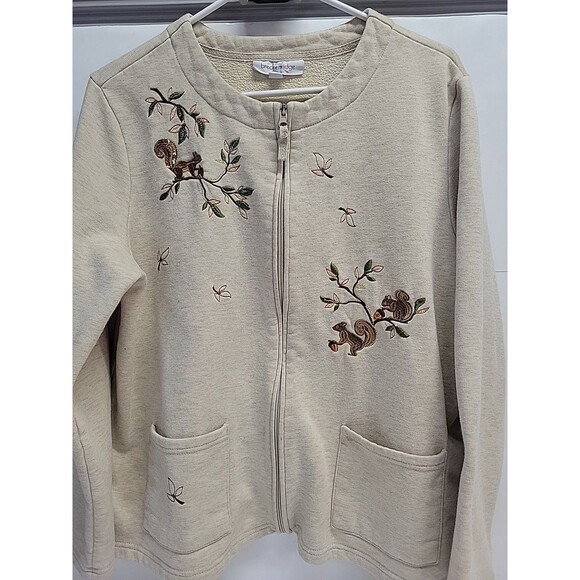 Breckenridge Sweaters - Breckenridge Fall Full Zip Cardigan  1X Embroidered Autumn Cottage Country
